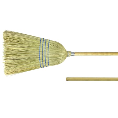 Weiler Light Industrial Upright Broom, Corn & Fiber Fill, 57" Overall Length 44548